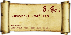 Bukovszki Zsófia névjegykártya